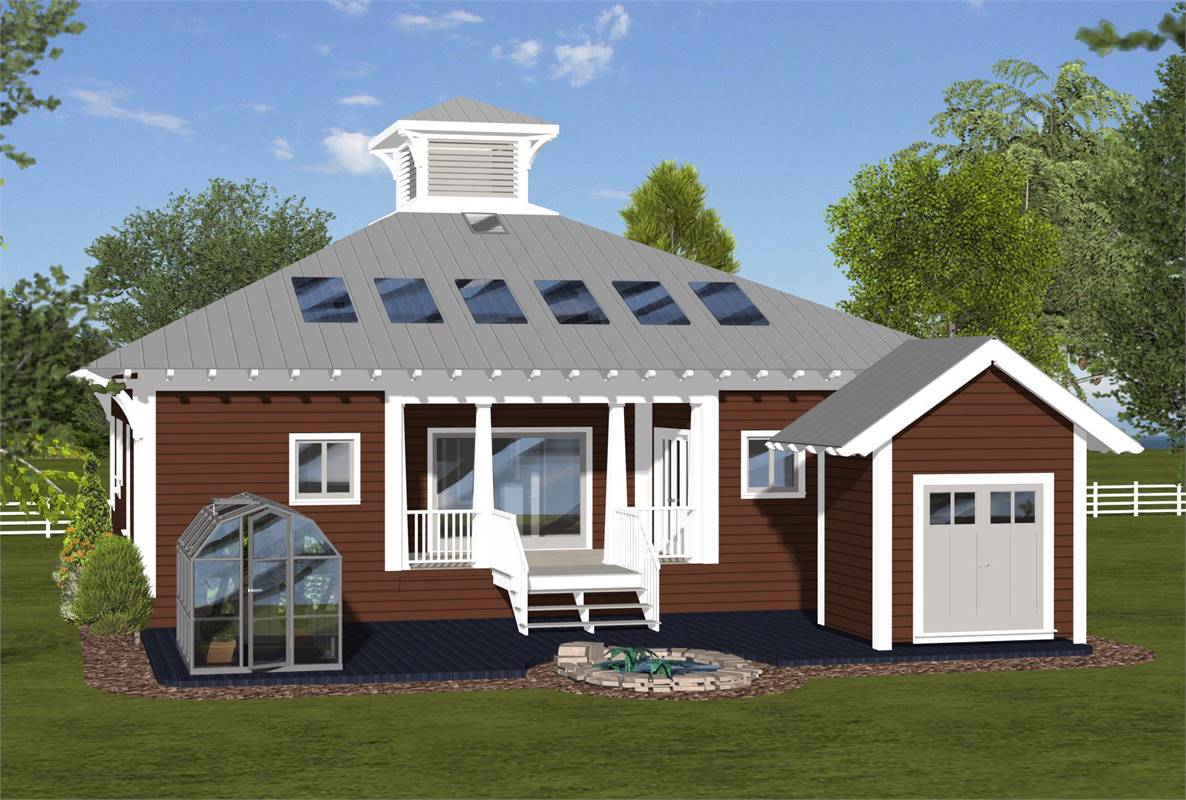 Rear Elevation image of The Eco Box House Plan
