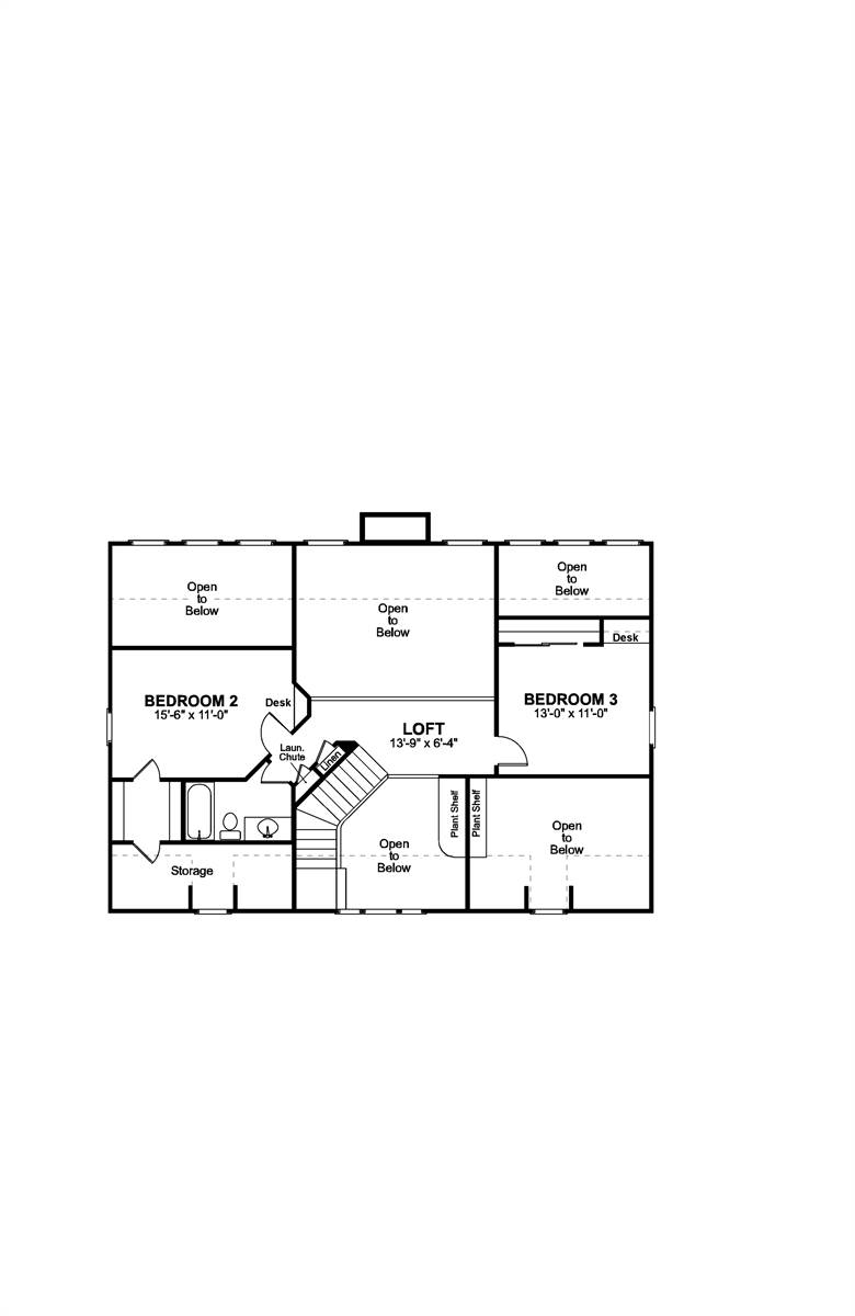 Upper Level Floor Plan image of The Smithfield House Plan