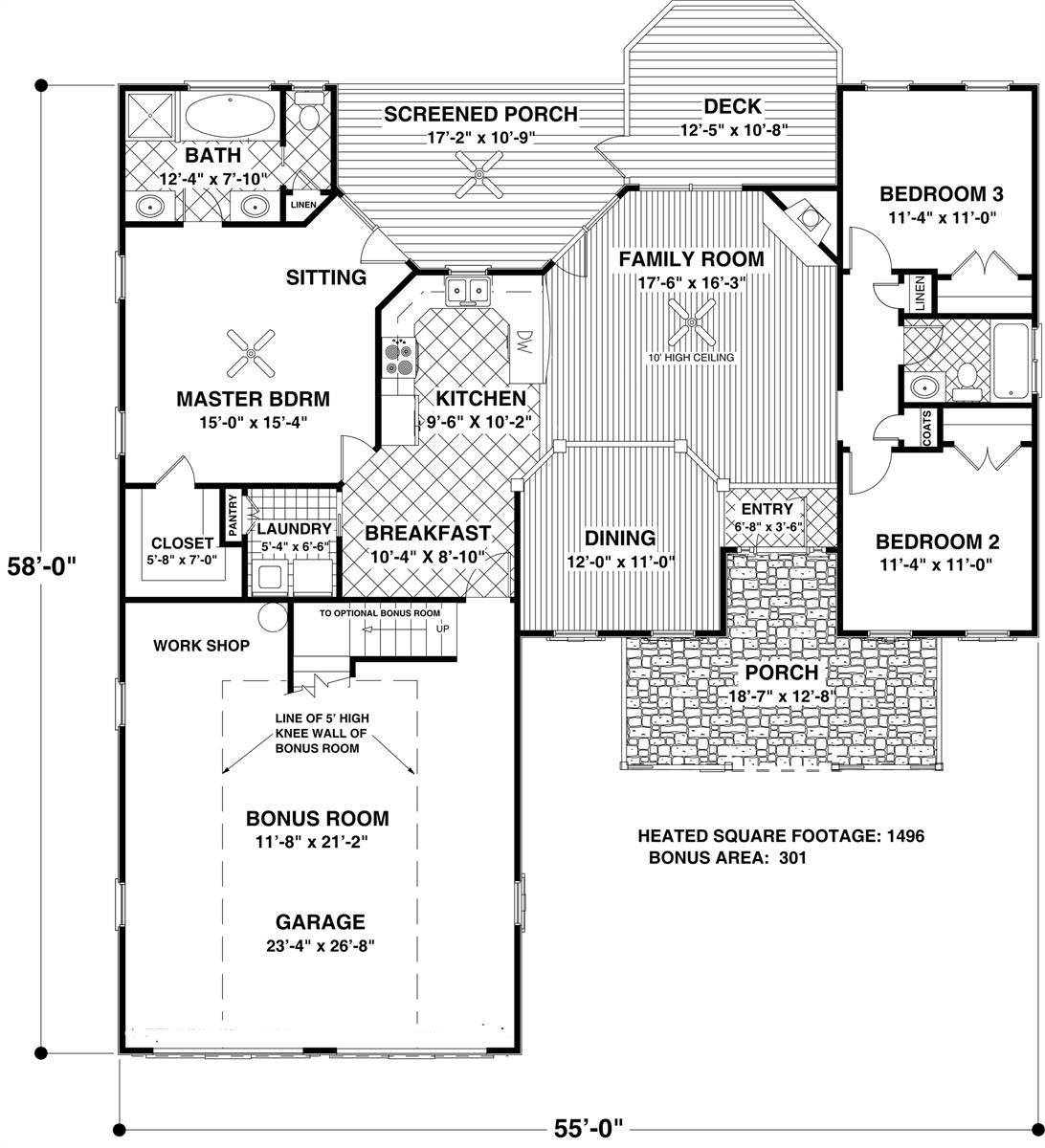Floor Plan image of The Small Country Cottage House Plan