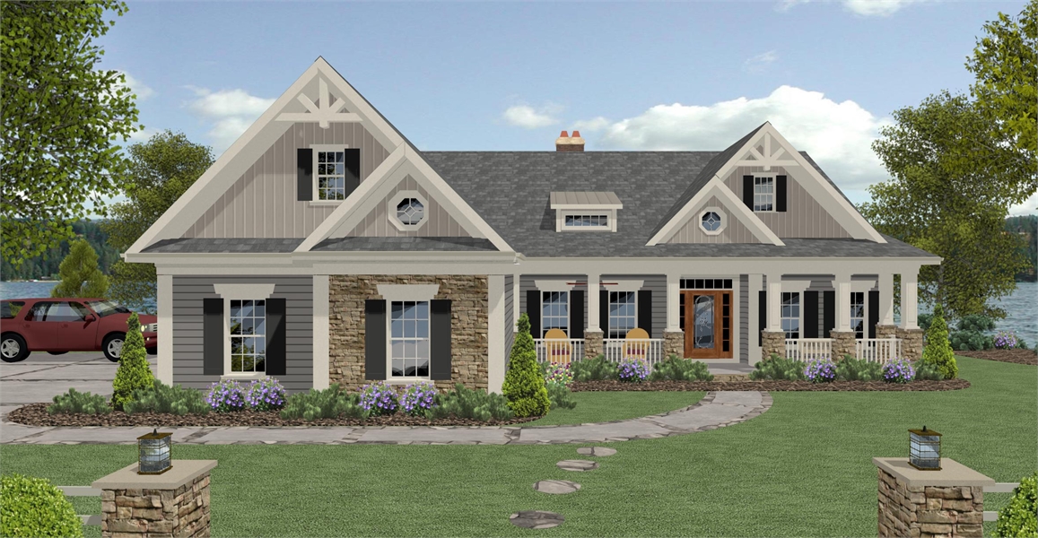 Front View image of Meridian Bay House Plan