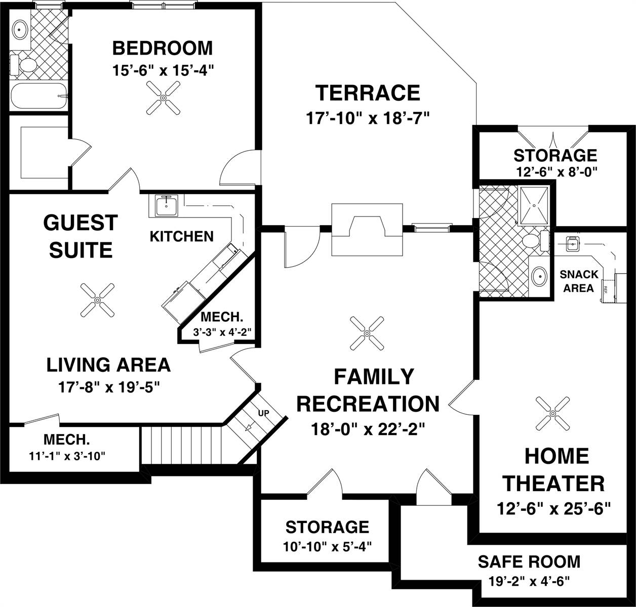 Optional Basement Plan image of The Falls Church House Plan