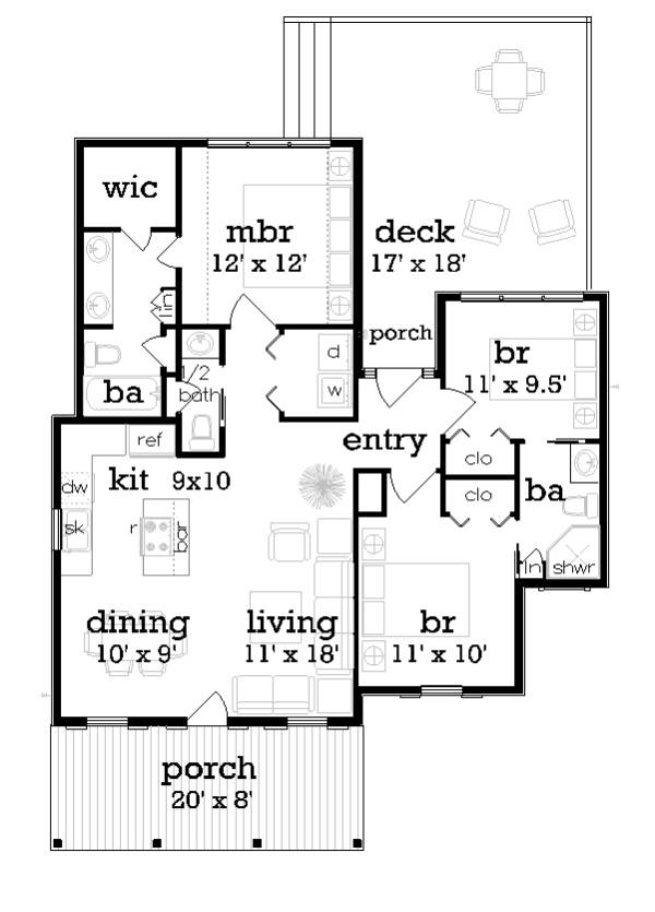 3 Bedroom Cottage Style House Plan 5289 - Plan 5289