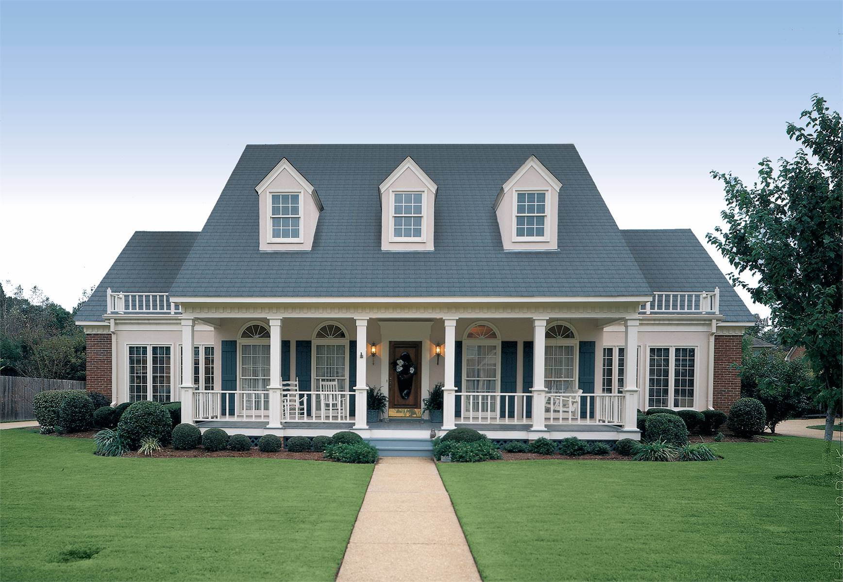 Two Story Traditional Country with Dormers & Front Porch image of Banner Hall-3000 House Plan
