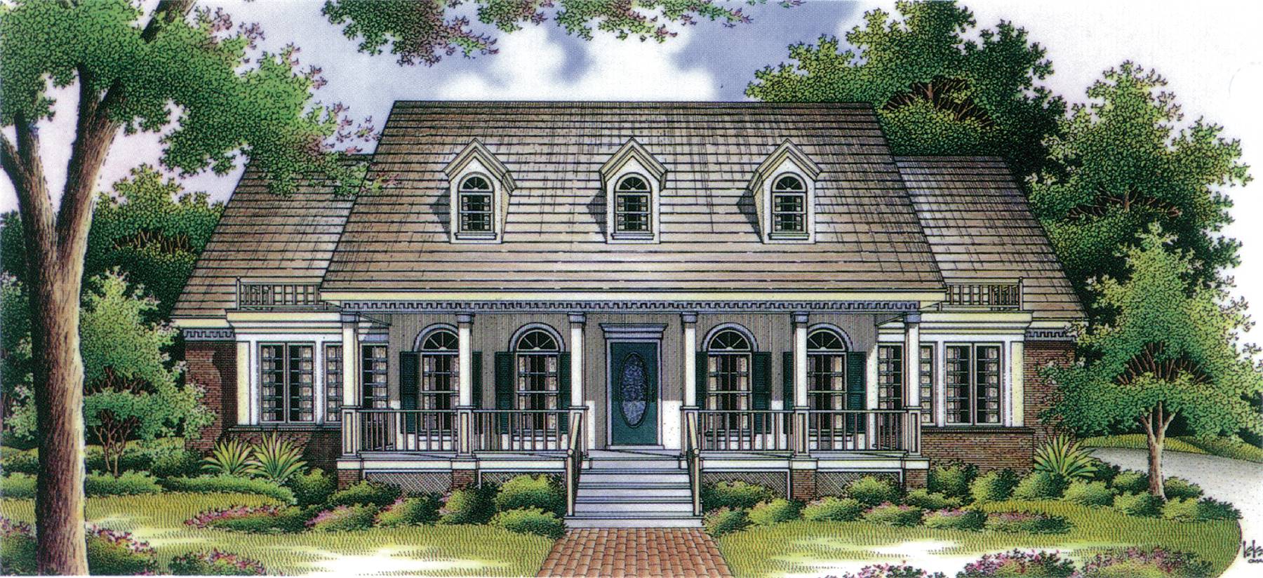 Front Rendering image of Banner Hall-3000 House Plan