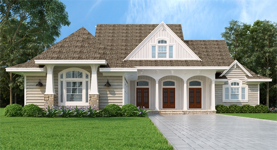 Front Exterior image of Brookside House Plan