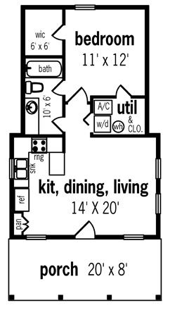 First Floor Plan image of Hickory Pass - 500 House Plan