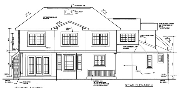 Rear Elevation image of Grand Colonial 2902 House Plan