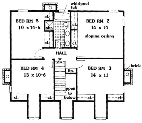 Southern House Plan With 5 Bedrooms And 2 5 Baths Plan 6992