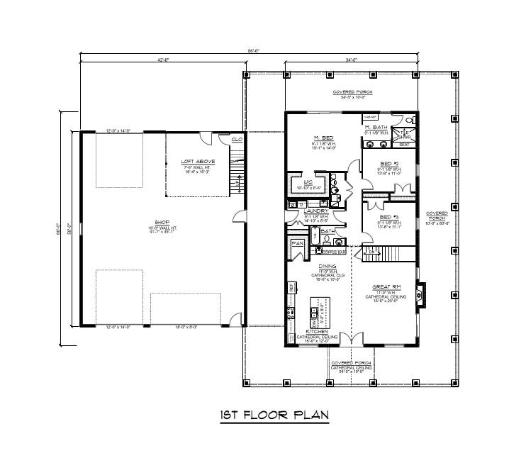 1st Floor with Basement Stairs