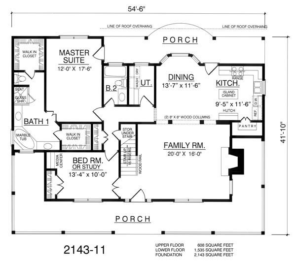 Country House Plan With 4 Bedrooms And 3 5 Baths Plan 7961