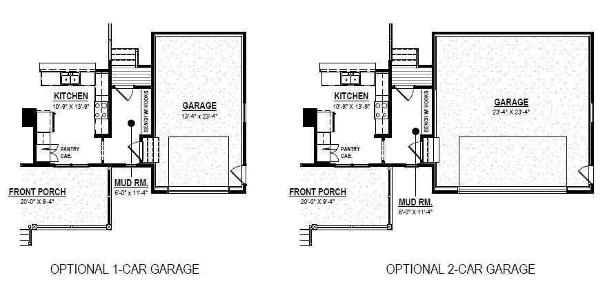 Optional 1 Car and 2 Car Garage