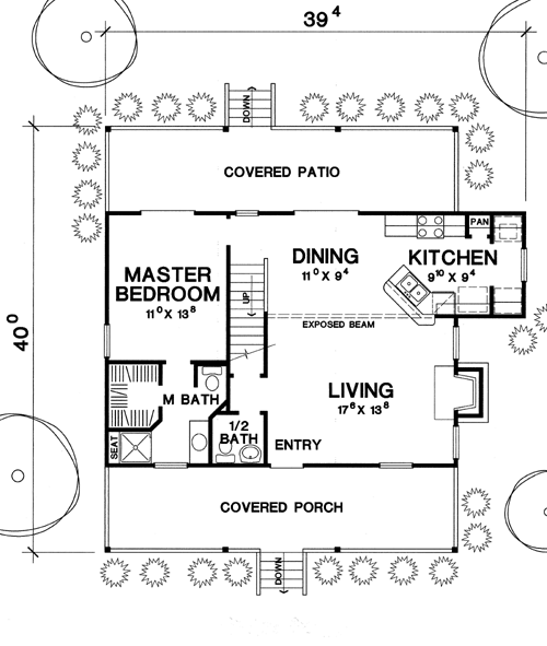 Cottage House Plan with 3 Bedrooms and 2.5 Baths - Plan 4423