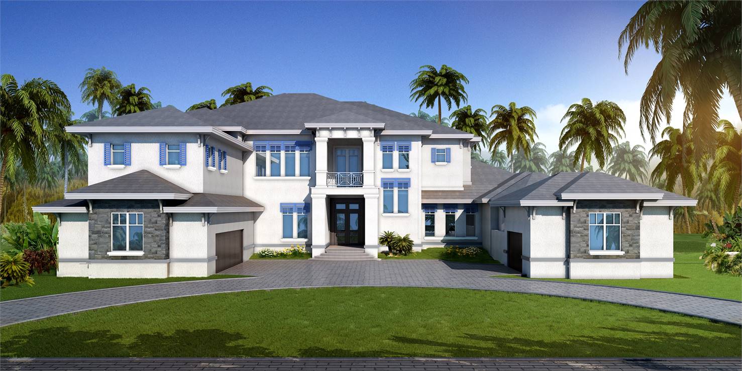 Gorgeous Front View with Two Garages