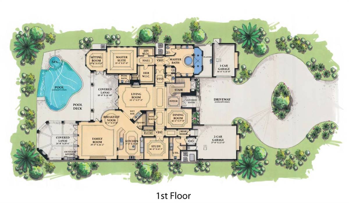 6 Bedrooms And 7 5 Baths Plan 9095