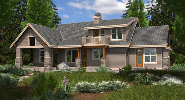 two-story cottage house plan - Plan 3355