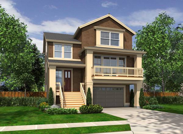 House Plan 4389: 2 Story Beach Home with Drive Under 