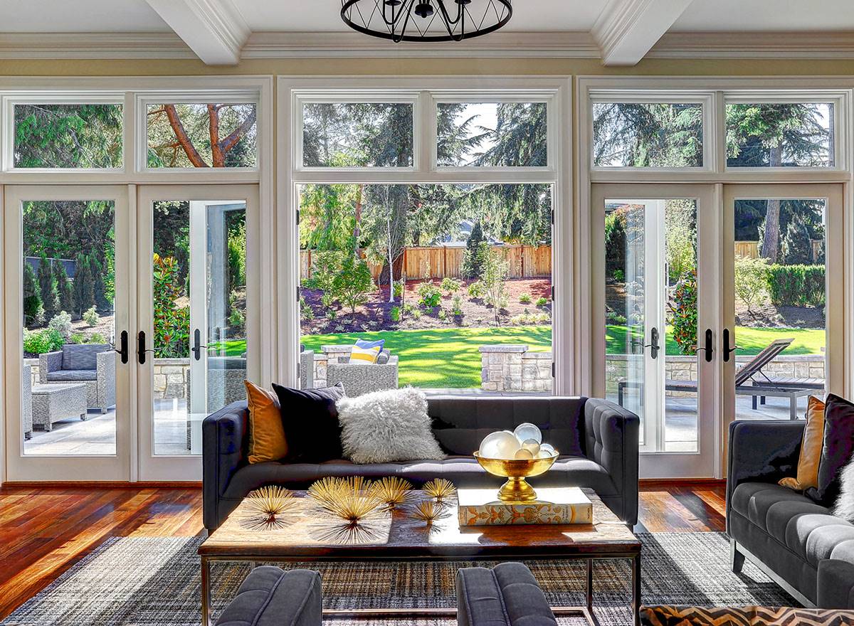 French Doors & Windows Provides Natural Light to Great Room