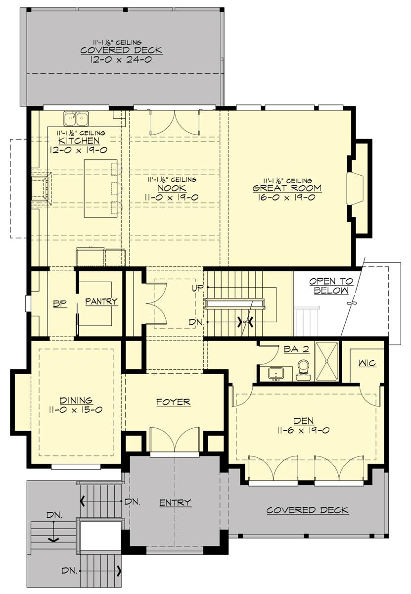Country House Plan with 5 Bedrooms and 4.5 Baths Plan 7464