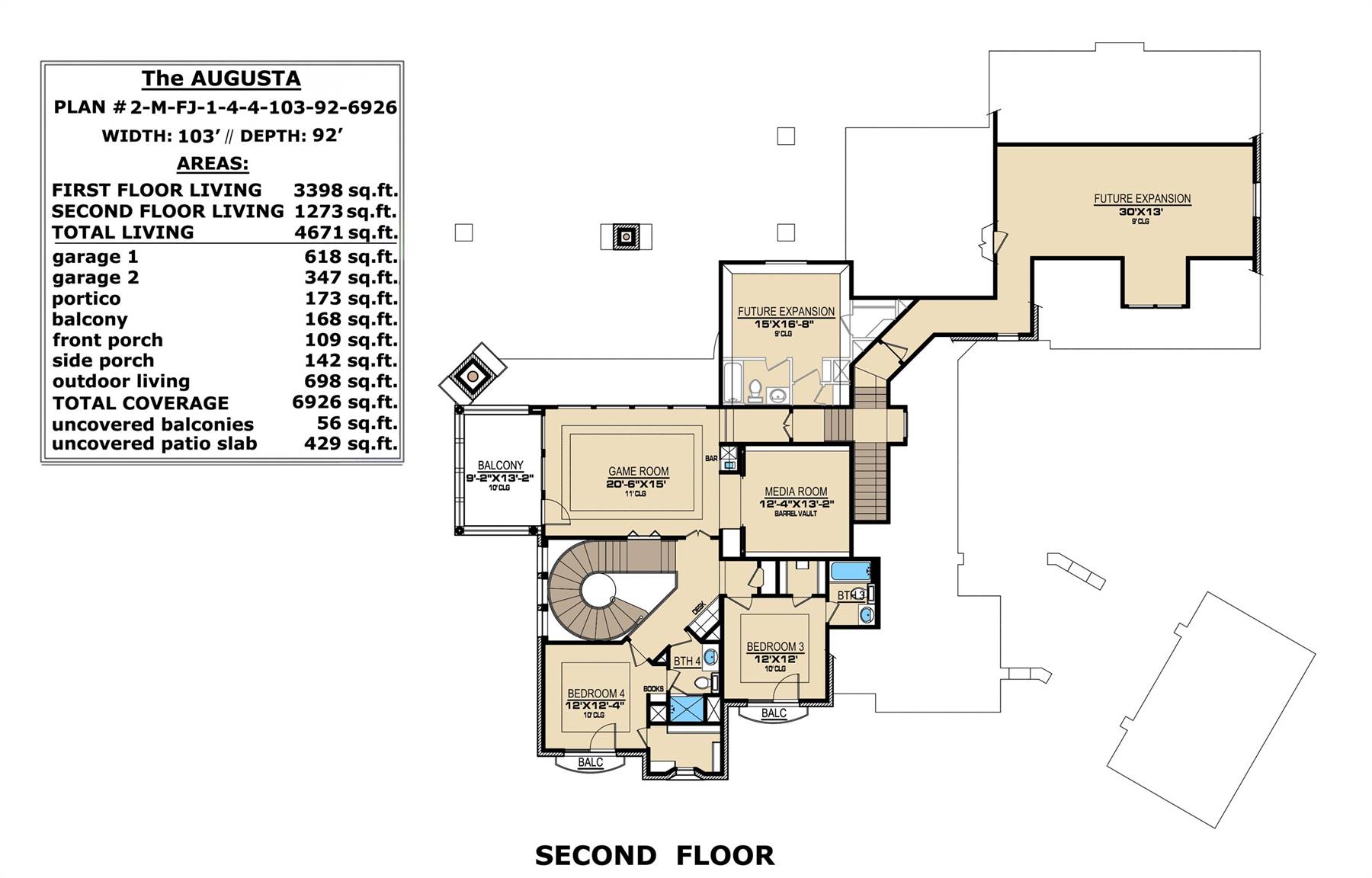 2nd Floor image of Augusta House Plan