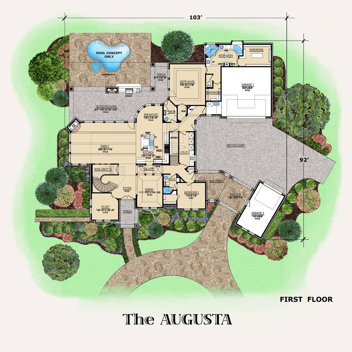 1st Floor image of Augusta House Plan