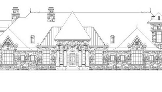 French Country Plan: 7,519 Square Feet, 5 Bedrooms, 6.5 Bathrooms -  8318-00113