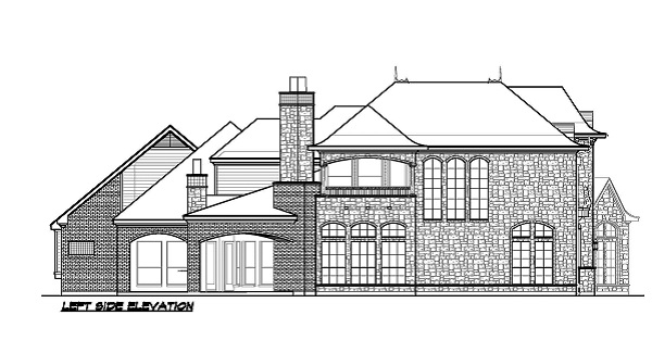 Left Elevation image of Augusta House Plan