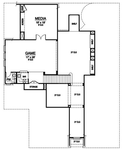 European house design with game room - Plan 4919