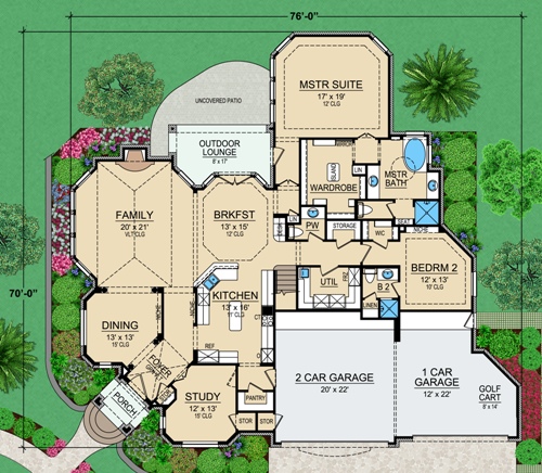 European influenced house plan for corner lot - Plan 4690