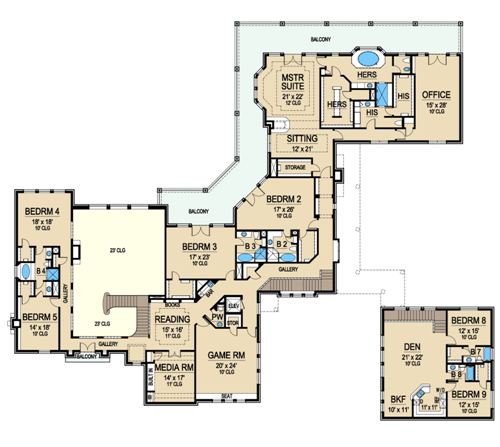 9 Bedrooms And 8 5 Baths Plan 5163, 8 9 Bedroom House Plans