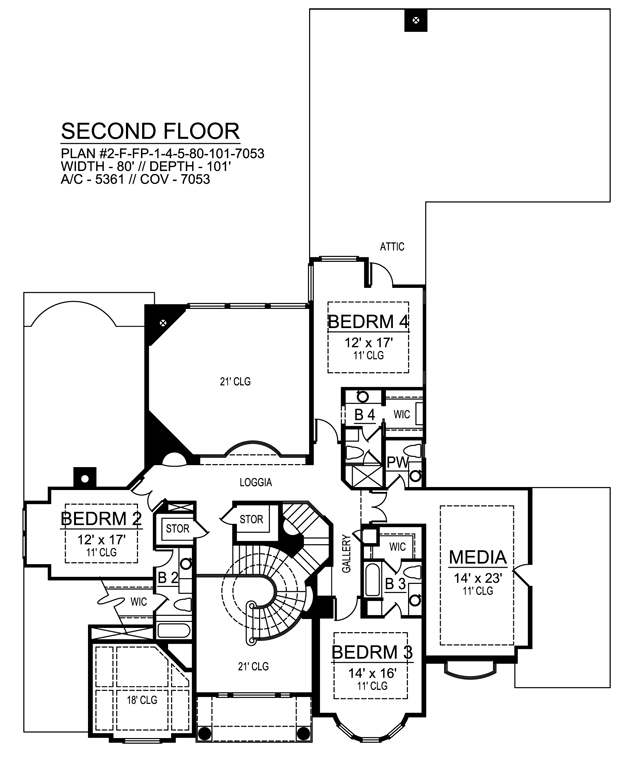 4 Bedrooms And 5 5 Baths Plan 9450