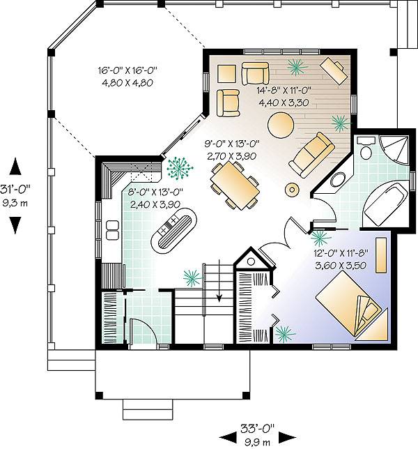 One Bedroom Lake House Plan Plan 1145