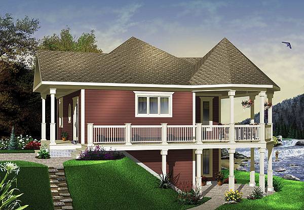  Beach  House  Plan  with 1 Bedroom and 1 5 Baths Plan  1199