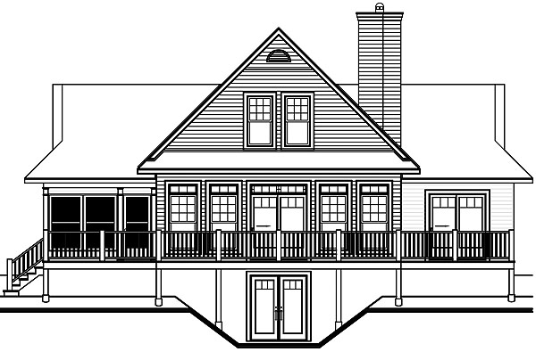 Rear image of The Pocono 2 House Plan