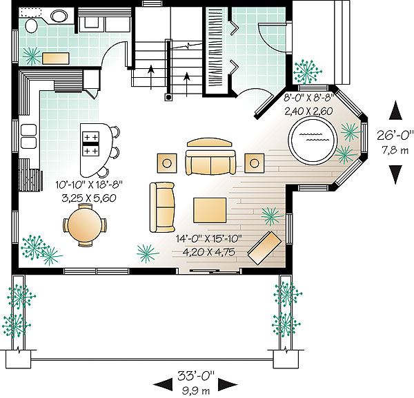  Beach  House  Plan  with 2  Bedrooms  and 1 5 Baths Plan  3267