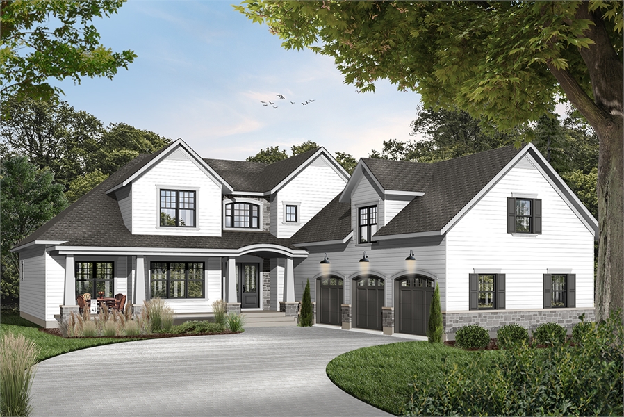 Spacious 4 Bedrooms Bonus Room Family House Plan 3 car Garage Large 