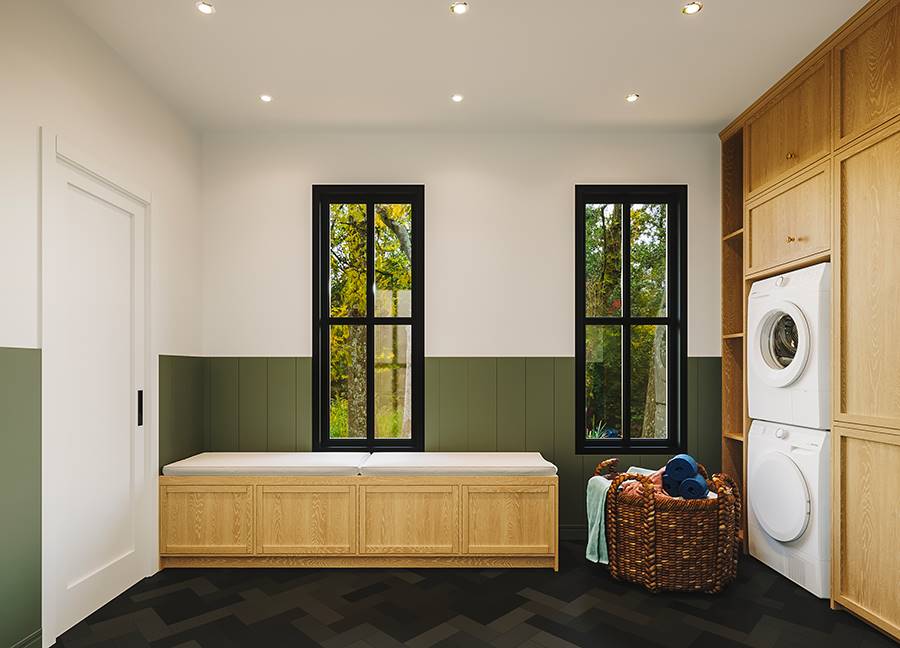 Spacious Laundry Room with Double Windows