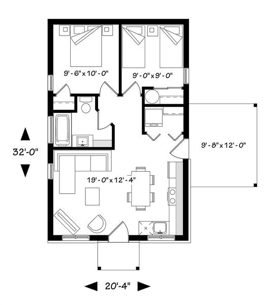 rustic-cottage-home-2-bedrooms-open-living-space-covered-porch-plan-7357