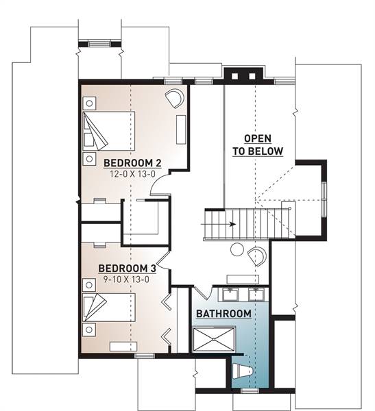 2nd Level Floor Plan image of The Touchstone 3 House Plan