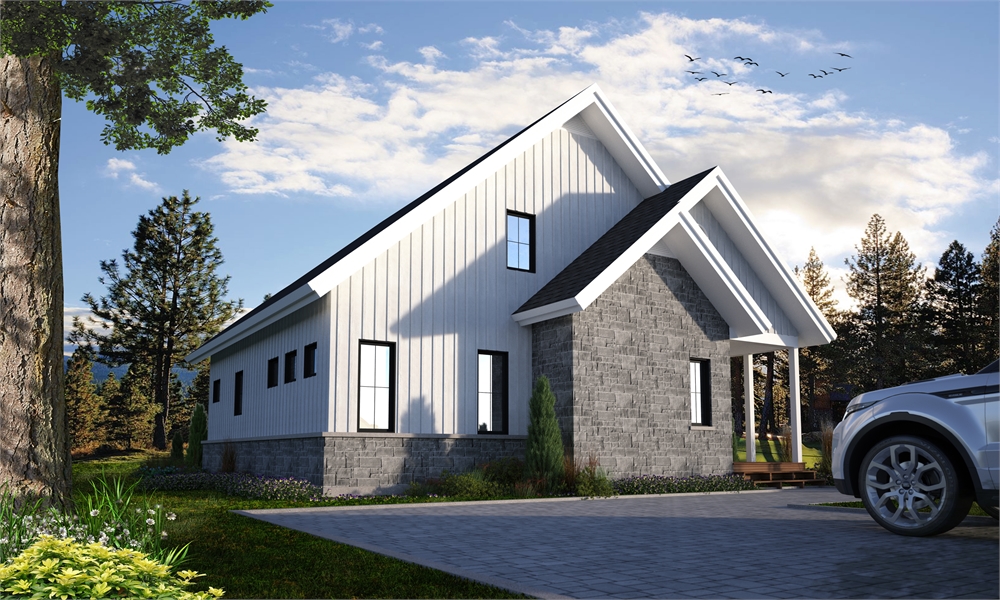 Side View With Stunning Stone Accents image of The Touchstone 3 House Plan