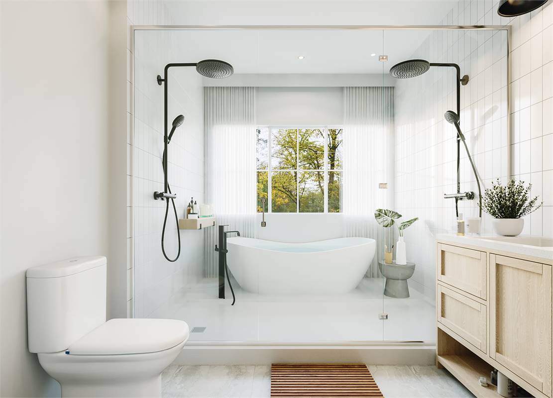 Superb Master Bathroom with Original Bath & Shower Area
