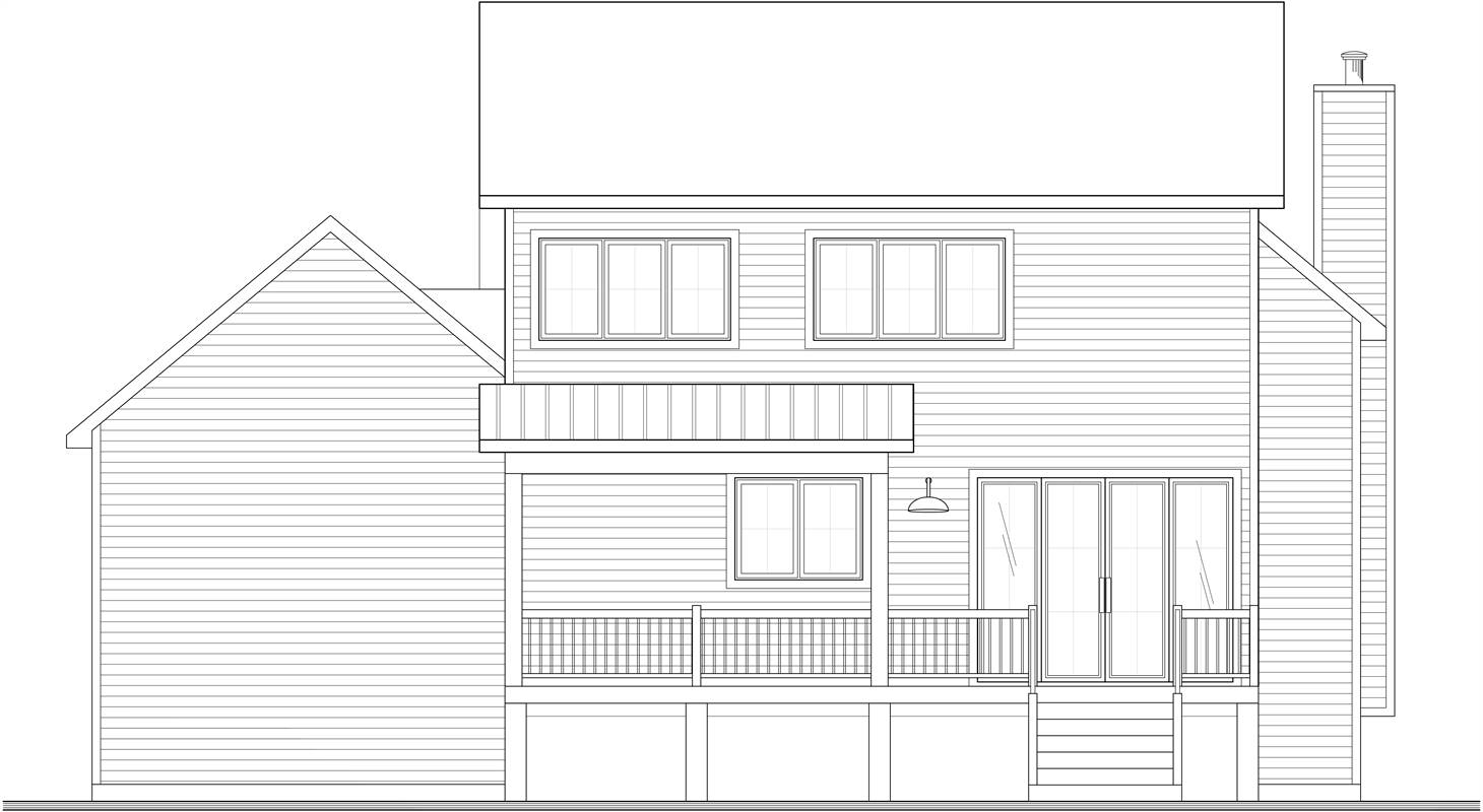 Rear Elevation Featuring Partially Sheltered Rear Terrace