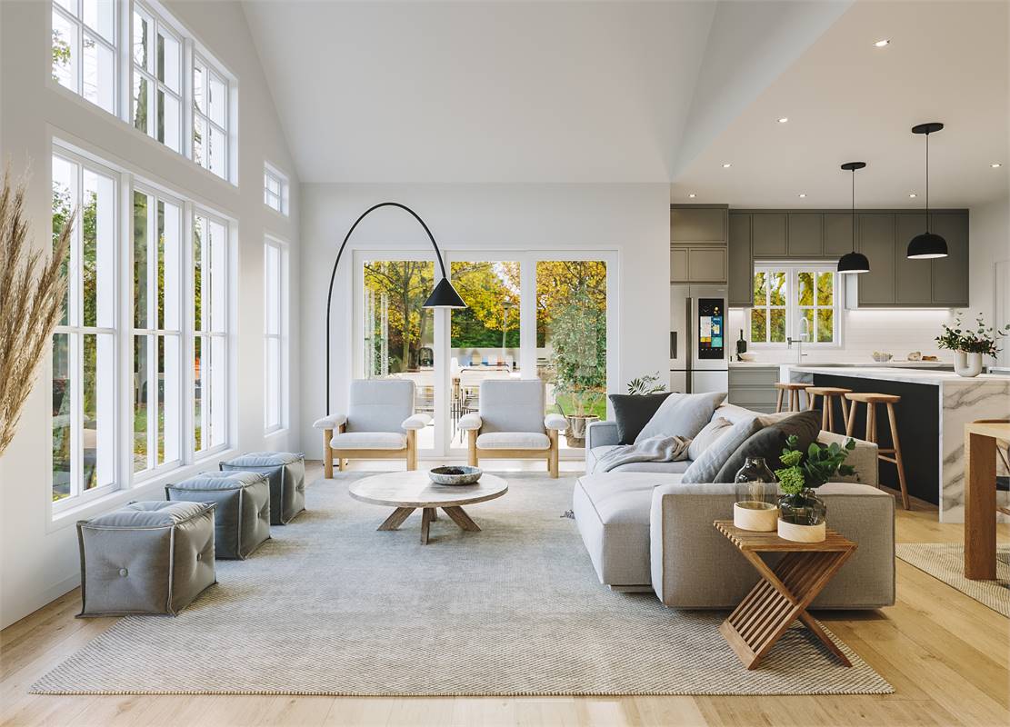 Gorgeous Living room featuring Lots of Windows