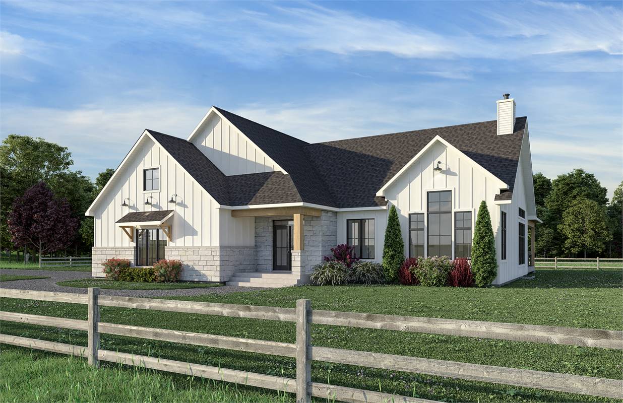 Front View Featuring Modern Farmhouse Style