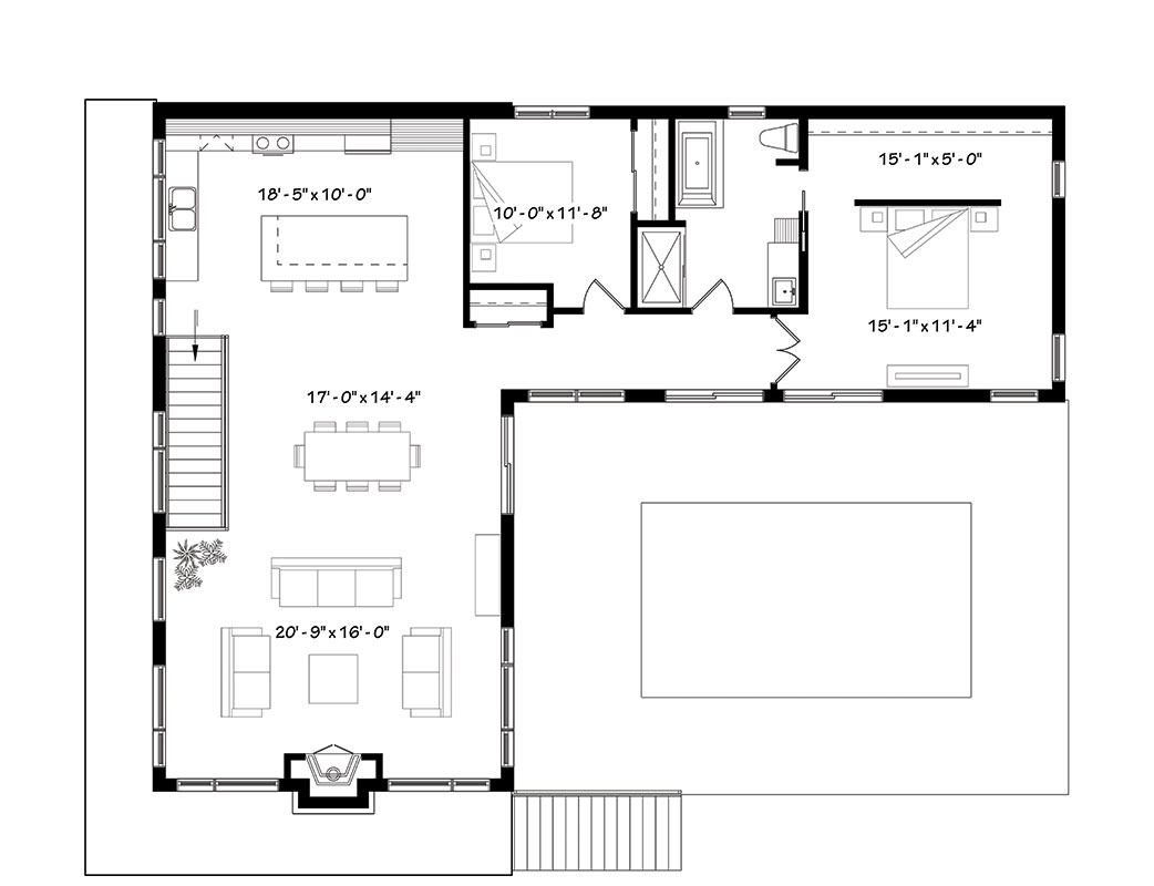 Building a modern L-shaped architect's house - floor plan & design