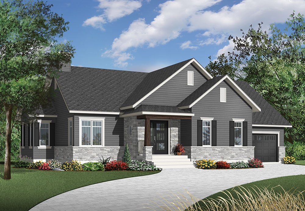 Cottage House  Plan  with 2 Bedrooms and 1 5 Baths Plan  9517