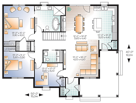 Cottage House Plan with 3 Bedrooms and 1.5 Baths - Plan 4754