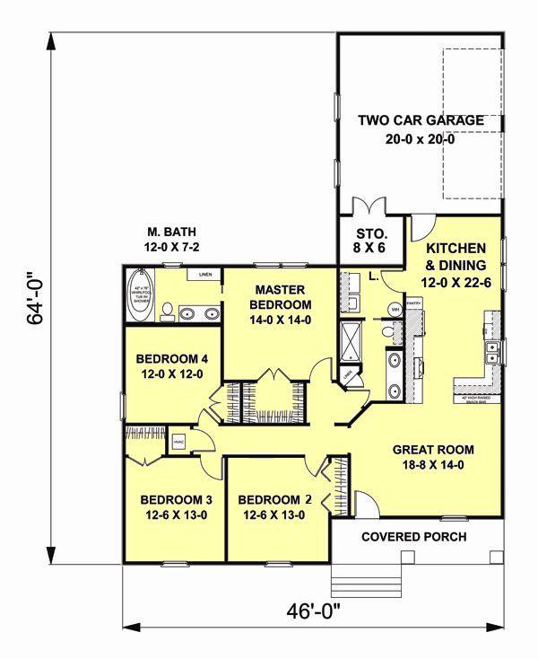 Floor Plan image of The Rosehill Cottage House Plan