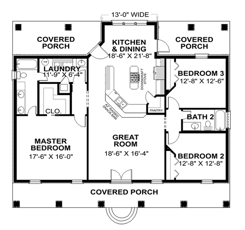 Country House Plan With 3 Bedrooms And 2 5 Baths Plan 7654