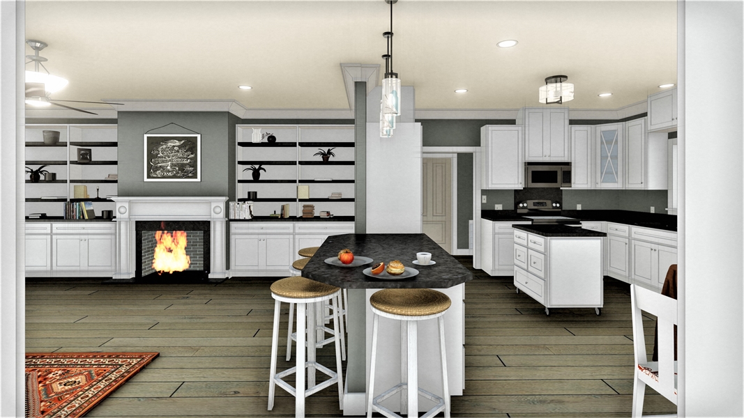 Kitchen & Family Room image of Plan 6201