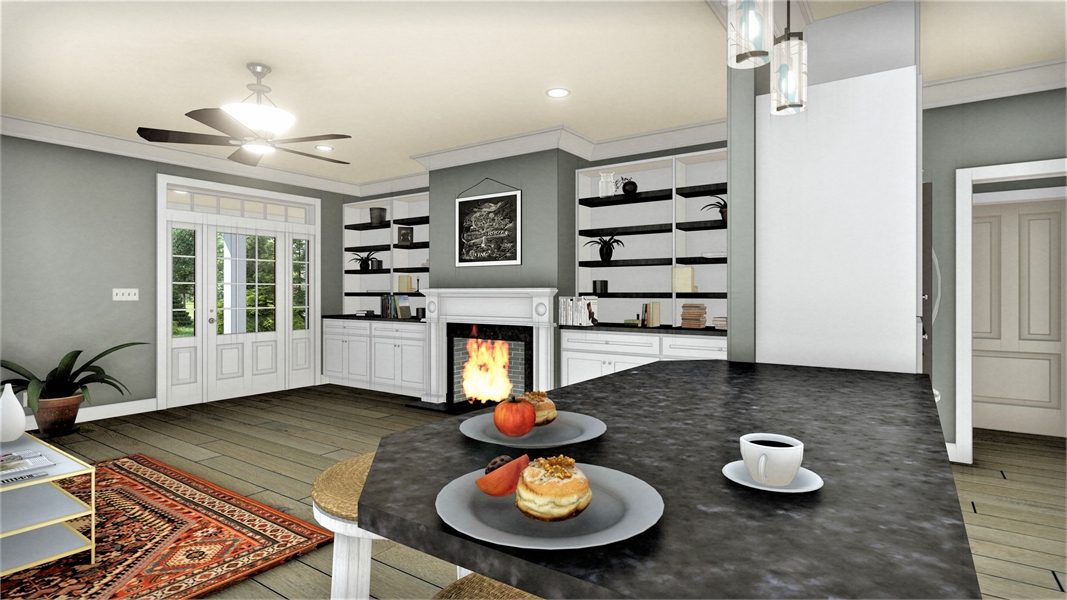 Kitchen & Family Room image of Plan 6201